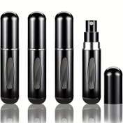 Resim 4 adet Taşınabilir Mini Doldurulabilir Parfüm Sprey Şişesi 5ml Atomizer Seyahat & Kozmetik Kapları için 