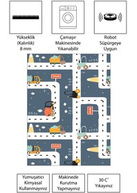 Resim FABBHOME Dijital Baskı Kaymaz Taban Makinede Yıkanabilir Çocuk Odası Halısı Bebek Odası Halısı 