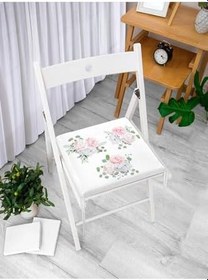 Resim RealHomes Özel Tasarım Çiçek Temalı Dijital Baskılı Fermuarlı Sandalye Minderi, Frm-2112 