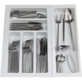 Resim Mutfak, Modüler Kaşıklık Seti, Beyaz, 44 x 48 cm (Enden-Boydan 3,5 cm Kesilebilir) 