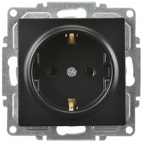 Resim Günsan Visage Metalik Siyah Topraklı Priz Mekanizma 