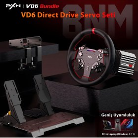 Resim pxn VD6 Direct Drive Yarış Direksiyon Seti Bundle - 6Nm Servo Motor - PC ve Laptop Uyumlu 