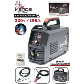 Resim Merde Kaynak Mma 160A Çantalı Inverter Kaynak Makinesi 220V Profesyonel 