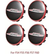 Resim Xuweiwei 4pcs 56mm Siyah Kırmızı John Cooper Works Logolu Jant Kapakları Mini Cooper S Jcw F54 F55 F56 F57 F60 İçin Yüksek Kaliteli Plastik Aksesuar 