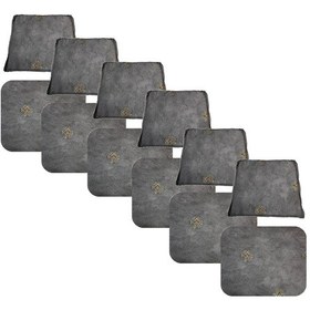 Resim Knsz minder seti 6 lı mazlum gri işlemeli kumaş oturma ve sırt tel sandalyesi minderi bir arada 