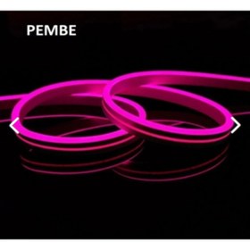 Resim Cata Neon Esnek Şerit Led 2 Metre Pembe led +Güç Fişi 220 Volt Fiş 