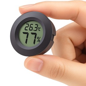 Resim SPELT Mini Sıcaklık ve Nem Ölçer Dijital Termometre Higrometre 4,5cm Siyah 