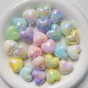 Resim 10 adet 21*19Mm Yüksek Kaliteli Uv İki Renkli Luminous Fat Love Düz Delik Akrilik Boncuk Diy Mobil Telefon Zinciri Anahtarlık Malzeme Takı Aksesuarları 