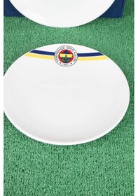 Resim Dekomus İle Lisanslı Fenerbahçe 6 Kişilik Servis Tabağı Seti 