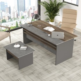 Resim Robin Home Berlin Ab Ofis Büro Masa Takımı Ofis Çalışma Masası Sehpa Barok-Antrasit 