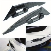 Resim 2 adet Motosiklet Kanatları Motosiklet Ön Yan Spoyler Aerodinamik Kanat Seti Motosiklet Sabit Rüzgar Kanadı 250SR için kullanılır 