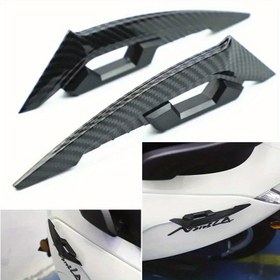 Resim 2 adet Motosiklet Kanatları Motosiklet Ön Yan Spoyler Aerodinamik Kanat Seti Motosiklet Sabit Rüzgar Kanadı 250SR için kullanılır 