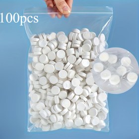 Resim 100/200 Adet Sıkıştırılmış Havlu, Taşınabilir Tek Kullanımlık Havlu, Hafif Yuvarlak Şekilli Kamp Havlusu, Seyahat Ev Otel ve Açık Hava Aktiviteleri İçin, Outdoor Temel Malzeme 