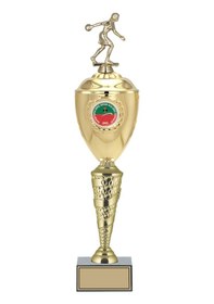 Resim Odak Kupa - Figürlü Kupalar - Bowling Kadın Figürlü Kupalar Fg-081 C - 55 Cm Altın - Beyaz 