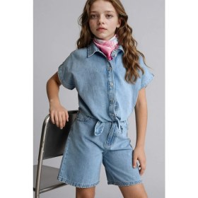 Resim DeFacto %100 Pamuk Mavi Denim Gömlek Kız Çocuk H5569A826SM 