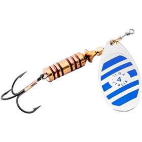 Resim Alabalık Turna Döner Olta Kaşık - Ilba Zebra 21124 - Gümüş/mavi - No:4 