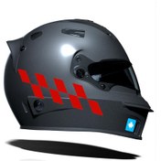 Resim Bayrak Kırmızı Damalı Kask Motosiklet Sticker Takımı Çınar Extreme 