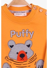 Resim Breeze Erkek Bebek Eşofman Takımı Ayıcıklı Hardal Sarı (9 Ay-3 Yaş) 