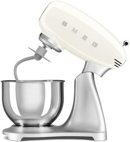 Resim Smeg, SMF04CREU mutfak robotu, 10 hız kademesi, Smooth Start sistemi ve denge fonksiyonu, 4,8 litrelik karıştırma kabı, motor emniyeti, 2 çırpma teli ve yoğurma kancası dahil, 800 W, krem rengi 