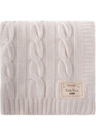 Resim Cigit Saç Örgü Triko Battaniye 80x100 Cm +/-5 Cm Naturel Natürel 