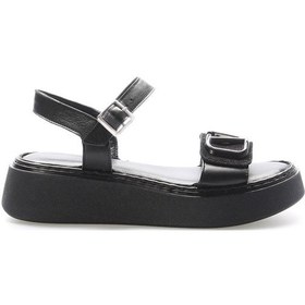 Resim Hakiki Deri Kadın Klasik Sandalet 621za1149 Siyah 