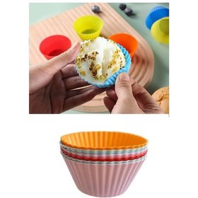 Resim Muffin Kalıbı - Sürekli Kullanım Muffin Kek Kalıbı 6 Adet - Dıgc-768401 Renkli 