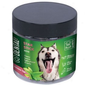 Resim M-Pets Mini Dental Snack Green Tea Star Stick Köpek Ödülü 110 Gr 