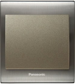 Resim Viko Panasonic Thea Blu Tekli Anahtar Çerçeve Inox+beyaz, Kapak Dore 