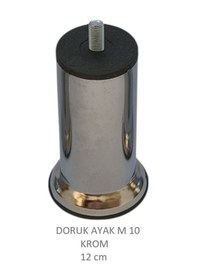 Resim Doruk Ayak, Cıvatalı Baza Koltuk Dolap Ayağı, Metal, Krom, M10, 12 Cm Krom 