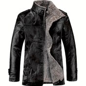 Resim Erkekler İçin Sonbahar ve Kış Mevsimi Polar Astarlı Orta Boy Günlük Rüzgar Geçirmez Kapüşonlu Dönme Yaka Gençlik Outdoor Hırka 