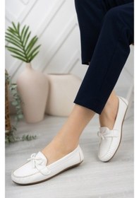 Resim Khayt Belare Casual Günlük Kadın Babet Ayakkabı Beyaz 