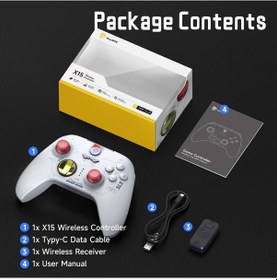 Resim Easysmx X15 - Kablosuz Gamepad - Hall Effect Stick - Beyaz 