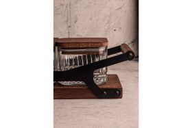 Resim Kare 8'li Ahşap ve Cam Kapaklı Tepsili Kahvaltılık Seti, 230 ml 