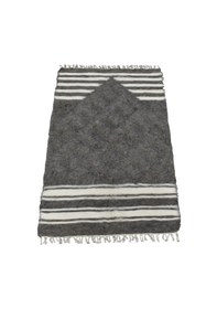 Resim Kilim Antik El Dokuma Yün Namazlık Seccade Tiftik Siirt Battaniyesi 0010 - Yeni - Gri 