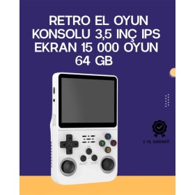 Resim R36S Retro El Konsolu 64 GB – 15.000 Oyun, Geniş Platform Desteği, 3.5” IPS Ekran 