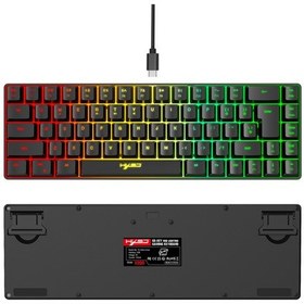 Resim Maiyame Hxsj V200 Kablolu K68 Rgb Streamer Mini Oyun Klavyesi 19 Tuşlu Çatışmasız Membran Klavye A Klavye 