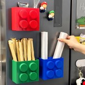 Resim 1 adet Manyetik Buzdolabı Saklama Kutusu - Sevimli Yapı Taşı Tasarımı, Renkli ABS Plastik Mutfak Düzenleyici, Ofis ve Ev Dekoru için Mükemmel, Atıştırmalıklar, Araçlar & Bayram Temalı Süslemeler için İdeal, Buzdolabı İçin Mıknatıslar 