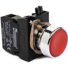 Resim Emas Cm200dk Cm Serisi Metal 1nc Yaylı Düz Kırmızı 22 Mm Buton 