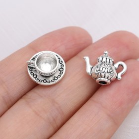 Resim 10 Adet Kahve Fincanı Kolye Ucu Takı Yapımı DIY El İşi Halloween Kolye Bileklik Küpe Anahtarlık Aksesuarları Mikro Manzara Dekoratif Ev Süsü 