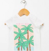 Resim Mammaramma 22sg-56 Bisiklet Yaka Ekru Baskılı Bebek T-shirt 