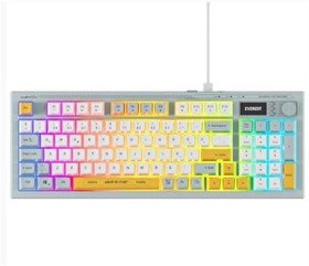 Resim Everest KB-79 Silent Pro Mavi-Beyaz-Sarı Sessiz RGB Q Membrane Oyuncu Klavyesi 