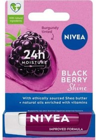 Resim Nivea Black Berry Shine 24H Dudak Bakım Kremi 4.8 G 