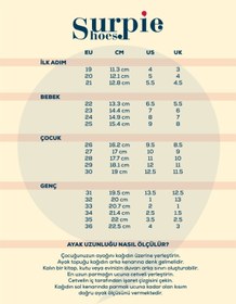 Resim Surpie Shoes Bantlı Pul Detaylı Ortopedik Babet, Kız Çocuk Babet 