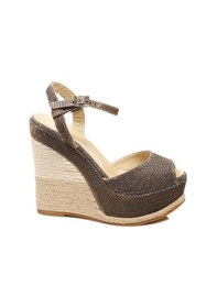 Resim Espadrilles Globe Altın Rengi Simli Hasır Dolgu Taban İle Kadın Ayakkabı Altın 