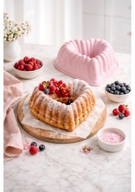 Resim Eros Kalp Döküm Kek Kalıbı Pembe Pembe 