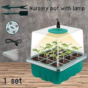 Resim 1/3/5 parça Rustik Tarz Tohum Başlangıç Seti, Ayarlanabilir Nem, USB Güçlü Büyüme Işığı, 12-Hücreli İç Mekan Propagatör Seti, Şeffaf Kubbeler, Yer Montajlı Plastik Seradır İçin Fide Bitkileri 