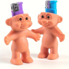 Resim 1 Adet Eğlenceli Mini Bebek Çakmak Kılıfı, Silikon Çakmak Kılıfları (Çakmak Dahil Değildir) 