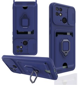 Resim AQUA AKSESUAR Xiaomi Redmi 10c Ve Poco C40 Kılıf Ipli Ve Lens Korumalı Renkli Yüzüklü Askılı Telefon Kılıfı 