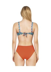 Resim Endeep Kadın Dokulu Desenli Straplez Bikini Takımı Turuncu 