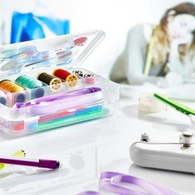 Resim MuazShop® Çift Taraflı Bölmeli Hobi Dikiş Kutusu Ardunio Malzeme Kutusu 